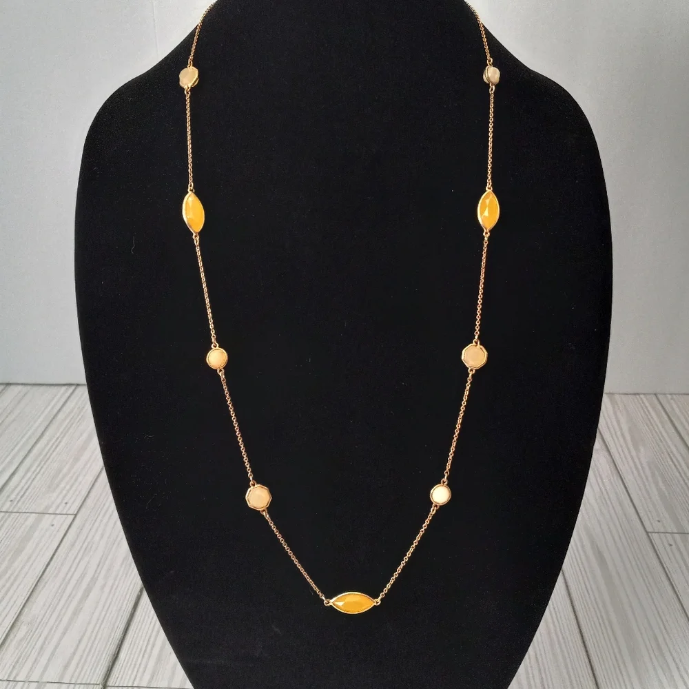 Kate Spade Station Necklace Yellow & Cream
